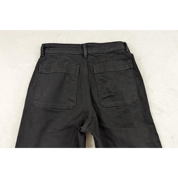 Everlane Size 0 Women's Dark Wash Black The Straight Leg Crop Denim Jeans 0279 - Picture 5 of 6